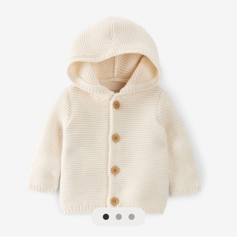 Carter's Little Planet Organic Signature Stitch Cardigan in Cream